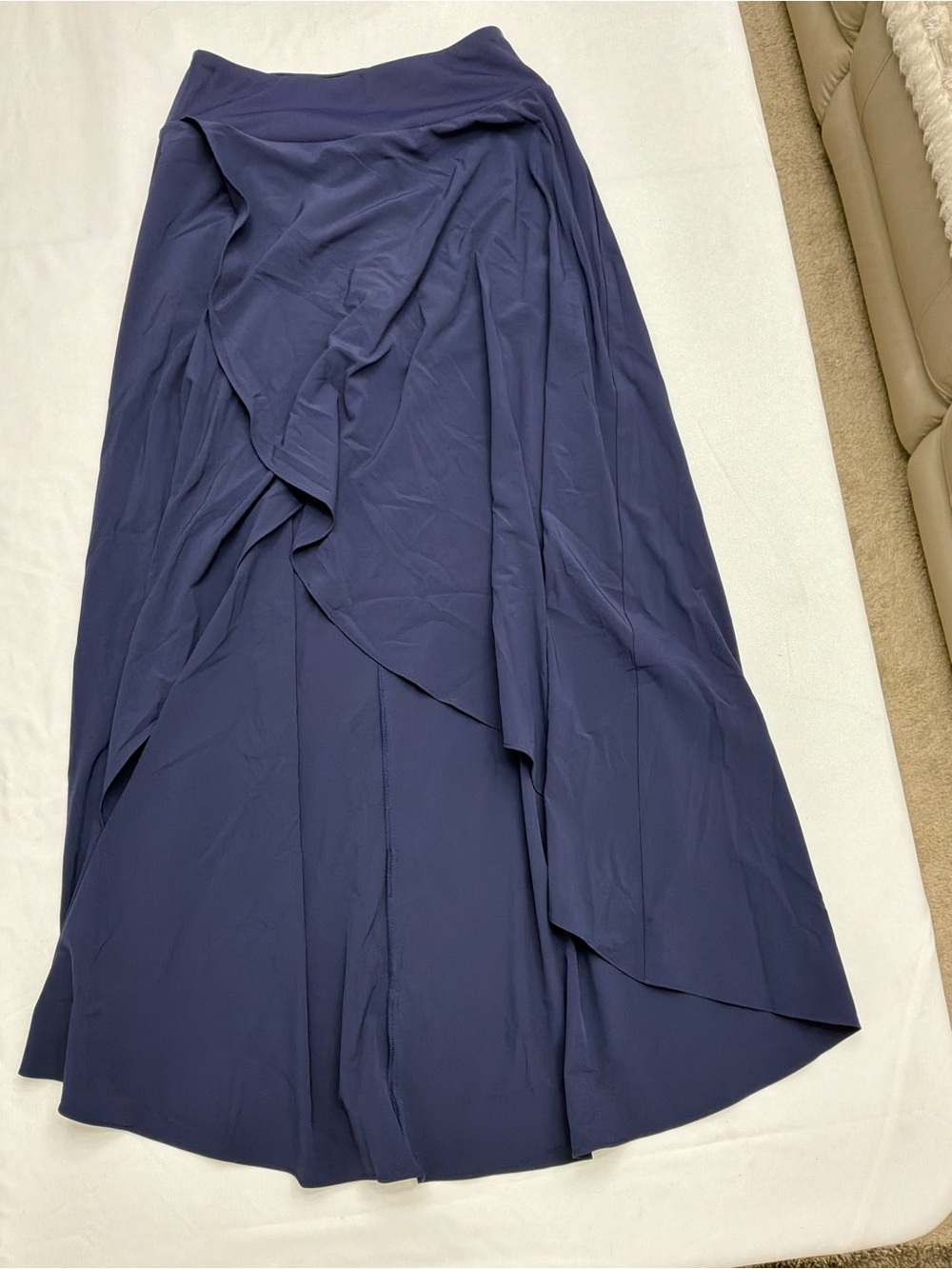 HALARA Navy Draped Maxi Skirt